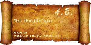 Abt Benjámin névjegykártya