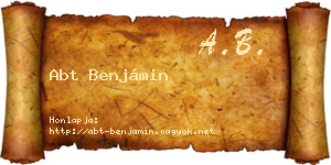 Abt Benjámin névjegykártya