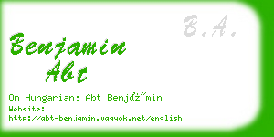 benjamin abt business card